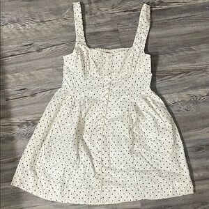 Free People Cream and Black Polka Dot Mini Dress